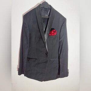 Calvin Klein Black Tuxedo with Red Detail